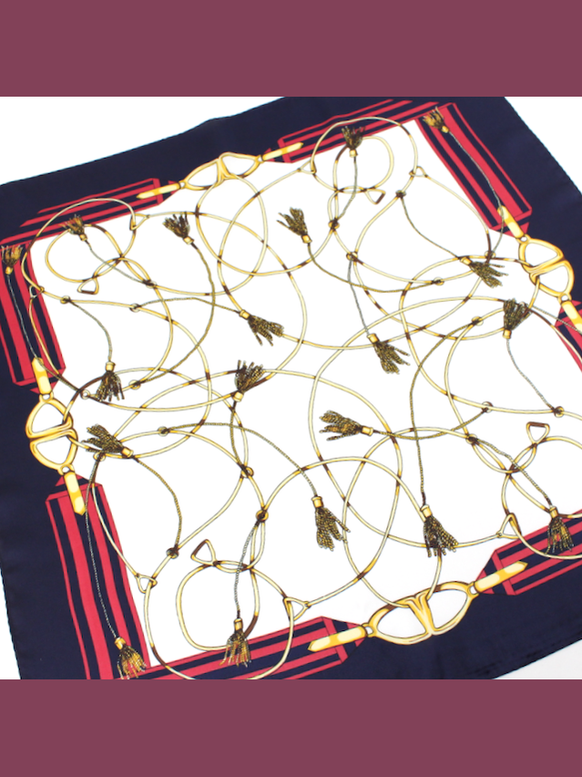 Classic Tassels Square Silk Scarf