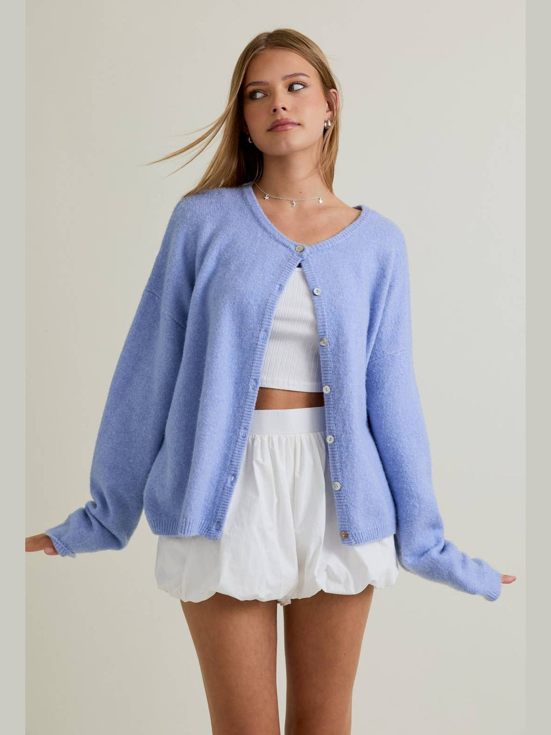 Spring Nights Crew Neck Cardigan