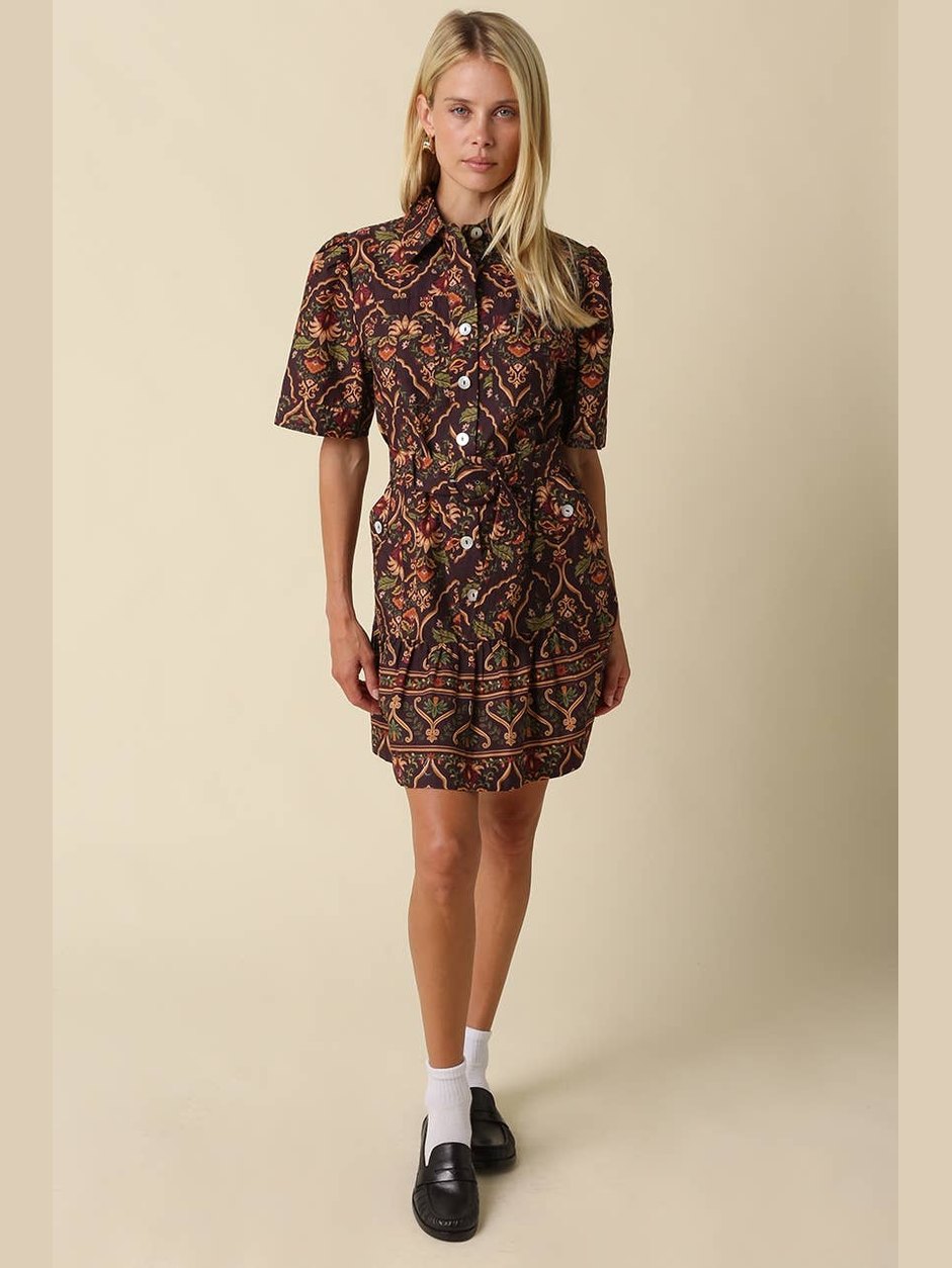 Belen Paisley Belted Mini Dress