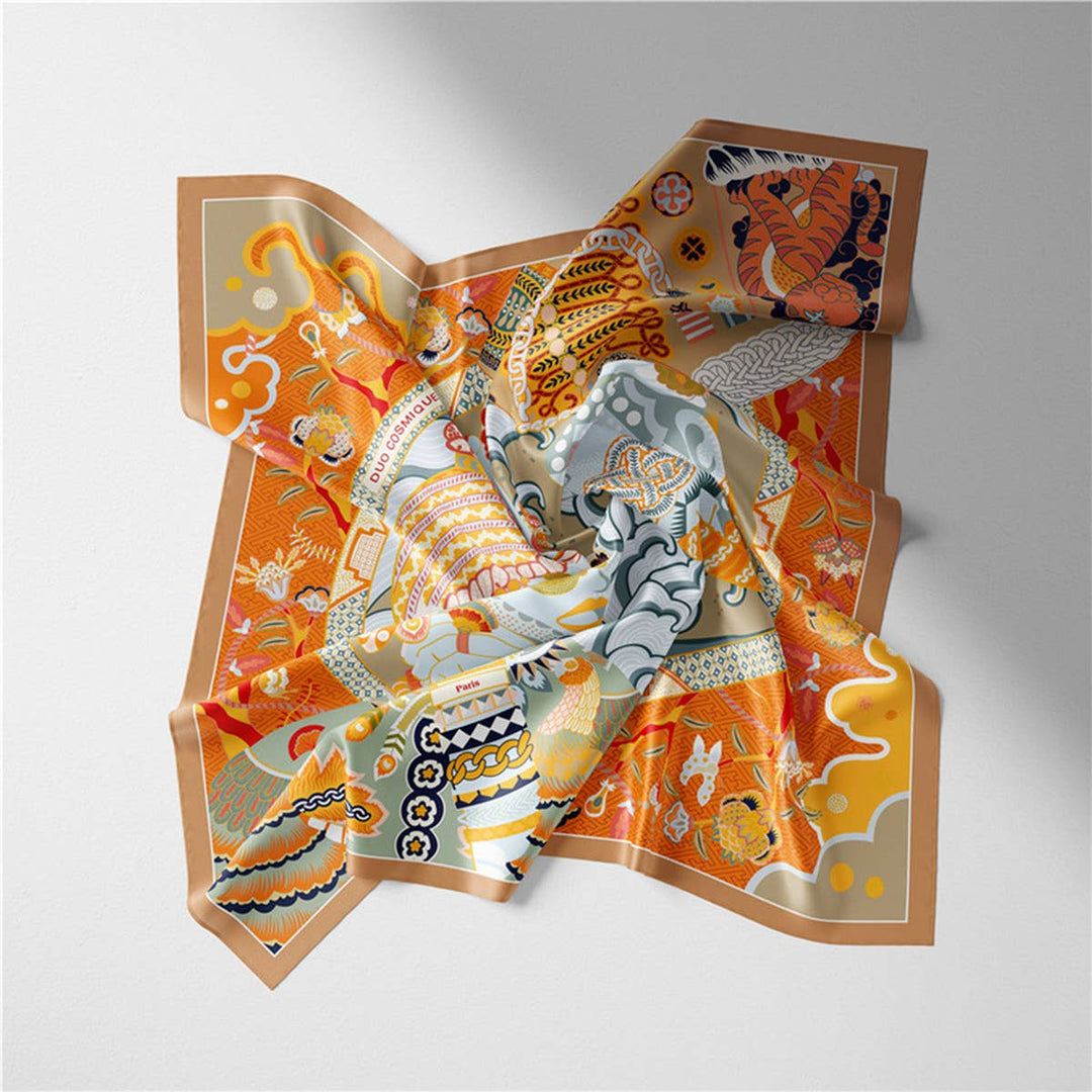 Chinoiserie Dragon Silk Scarf