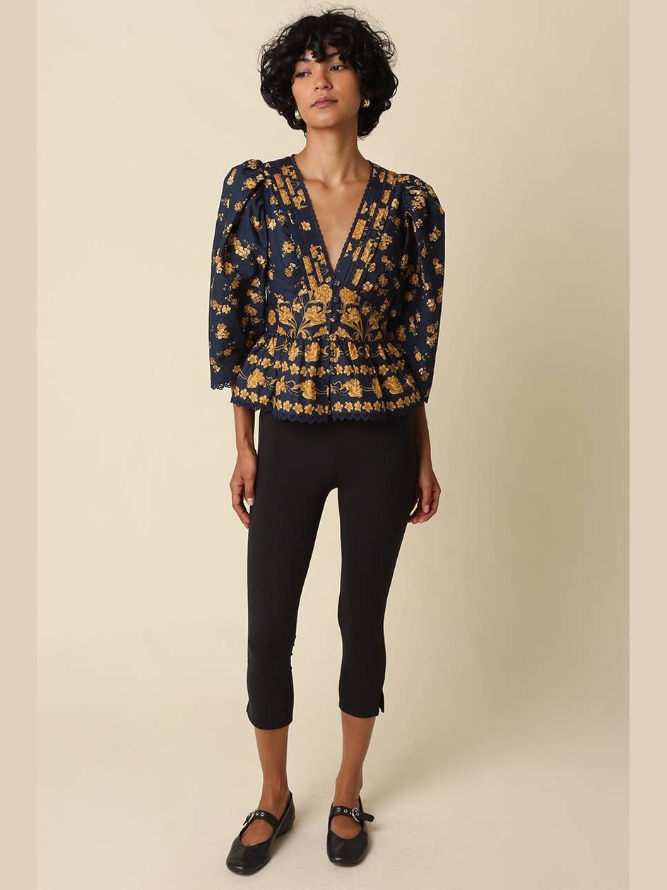 Olivaceous Arya Floral Puff Sleeve Blouse