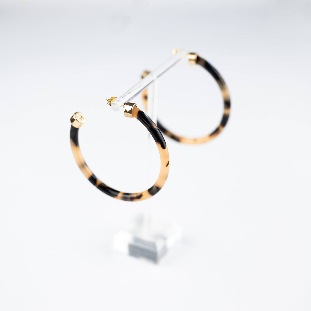 Tortoise Shell Lightweight Acrylic Hoop Earrings