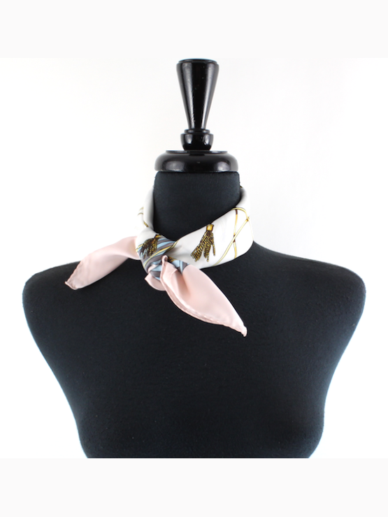 Classic Tassels Square Silk Scarf