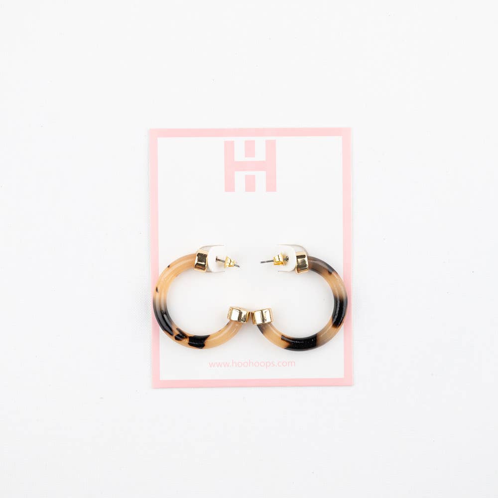 Tortoise Shell Lightweight Acrylic Hoop Earrings