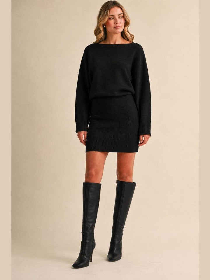 LONGSLEEVED BATWING SWEATER W/ MINI  DRESS