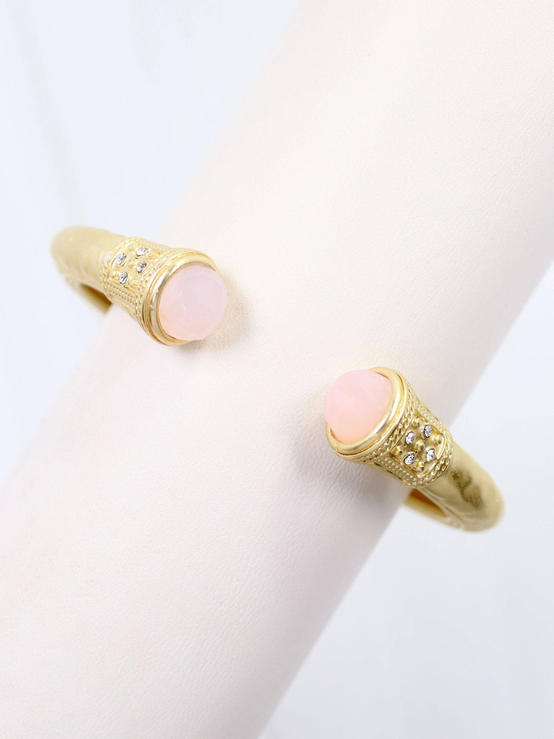 Colette Hammered Hinged Cuff Bracelet- Blush