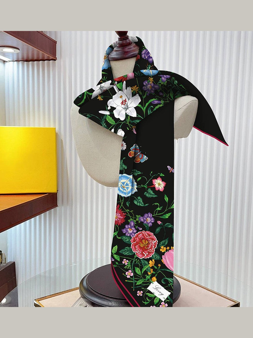 Tulip Floral Twill Silk Scarf