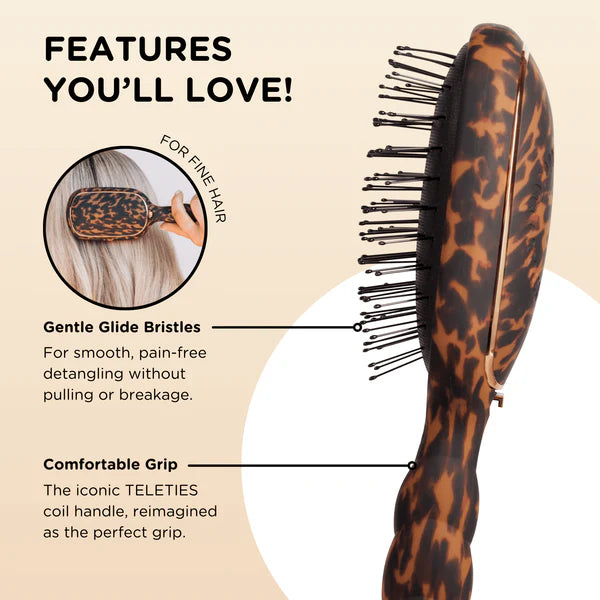 Detangler Hair Brush for Fine Hair - Tortoise