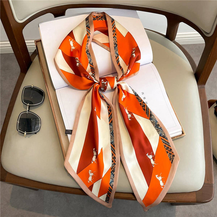 Old Money Narrow Silk Scarf