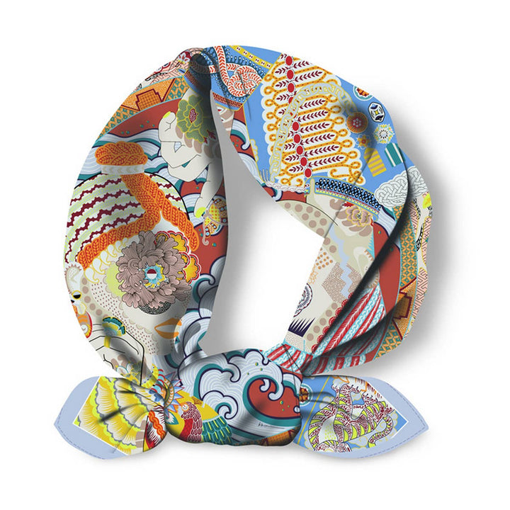Chinoiserie Dragon Silk Scarf