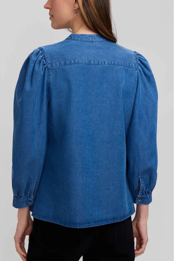 Helsa Puff Sleeve Denim Shirt