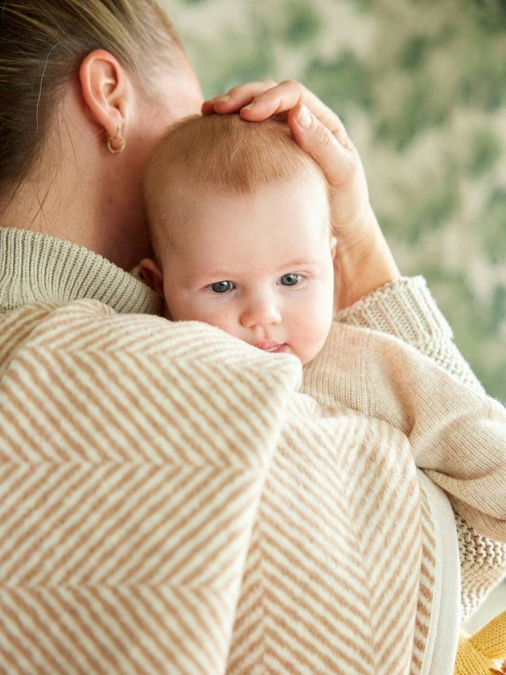 Harborview Herringbone Tan Blanket