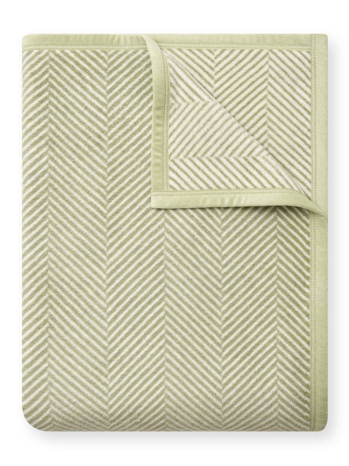 Harborview Herringbone Garden Green Blanket