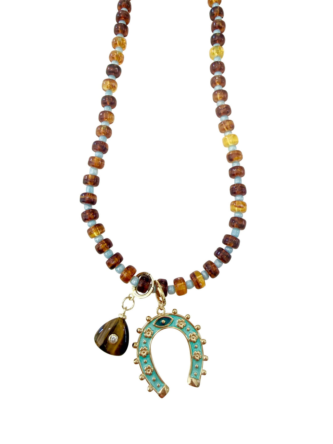 Henri Beaded Double Charm Necklace