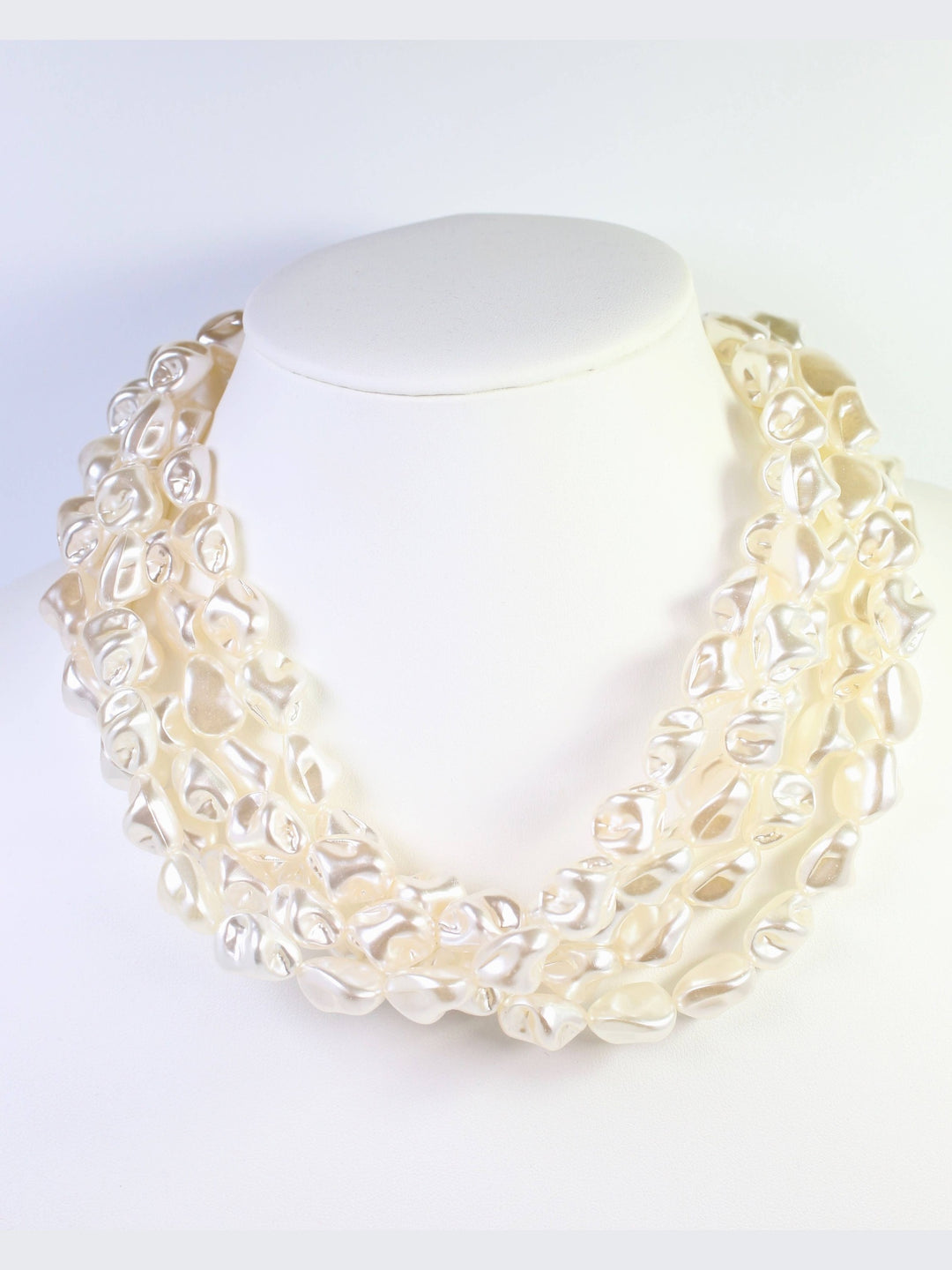 Hawthorne Layered Pearl Necklace- Cream