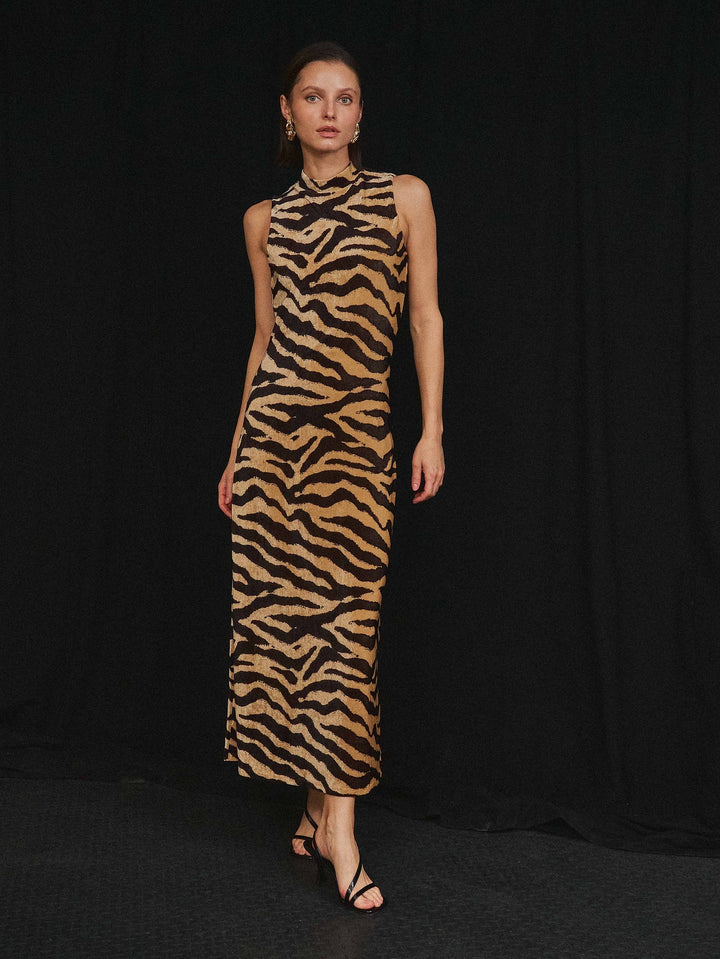 Zebra print maxi dress