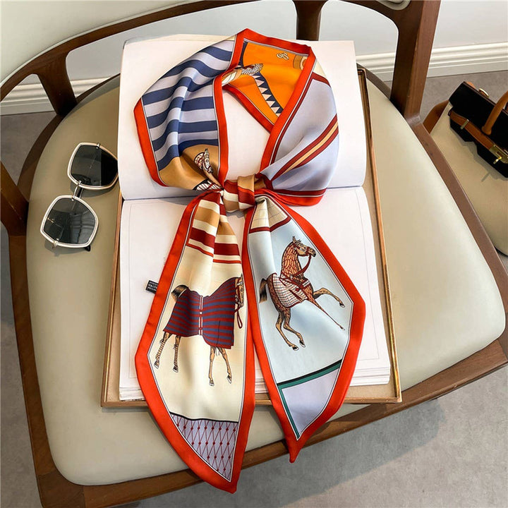 Old Money Narrow Silk Scarf