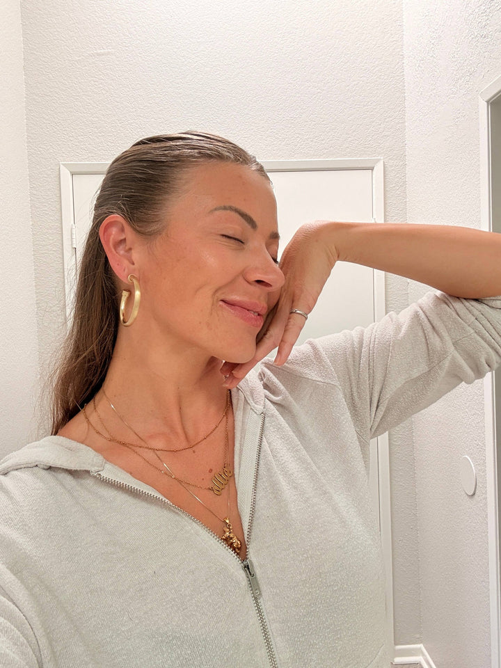 Brushed Gold Lightweight Hoop Earrings