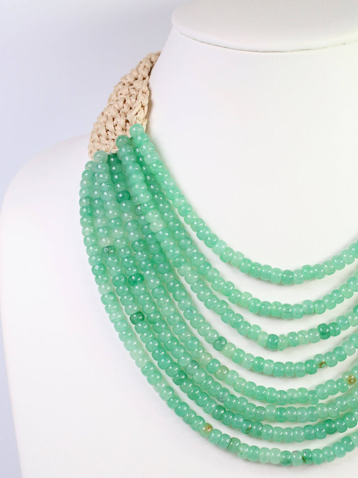 Ironwood Multi Layered Beaded Necklace- Sea Green