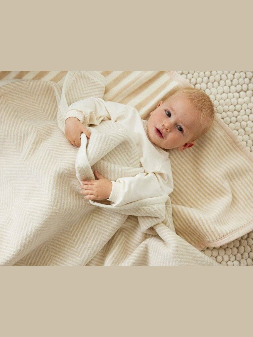Harborview Herringbone Cream Blanket