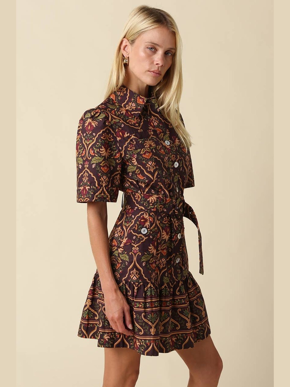 Belen Paisley Belted Mini Dress