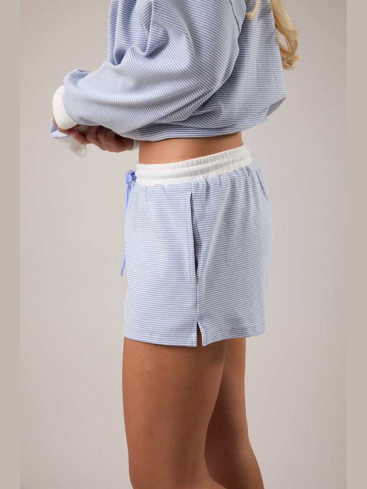 Lazy Mornings Striped Knit Shorts