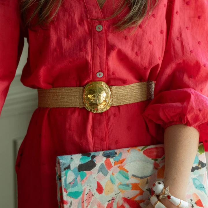 Garland Dark Raffia Interchangeable Stretch Belt Band
