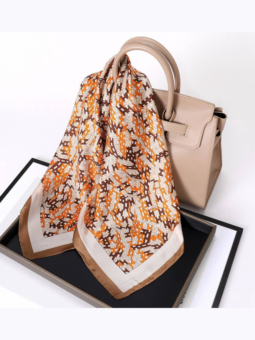 Designer-Inspired Square Silk Scarf
