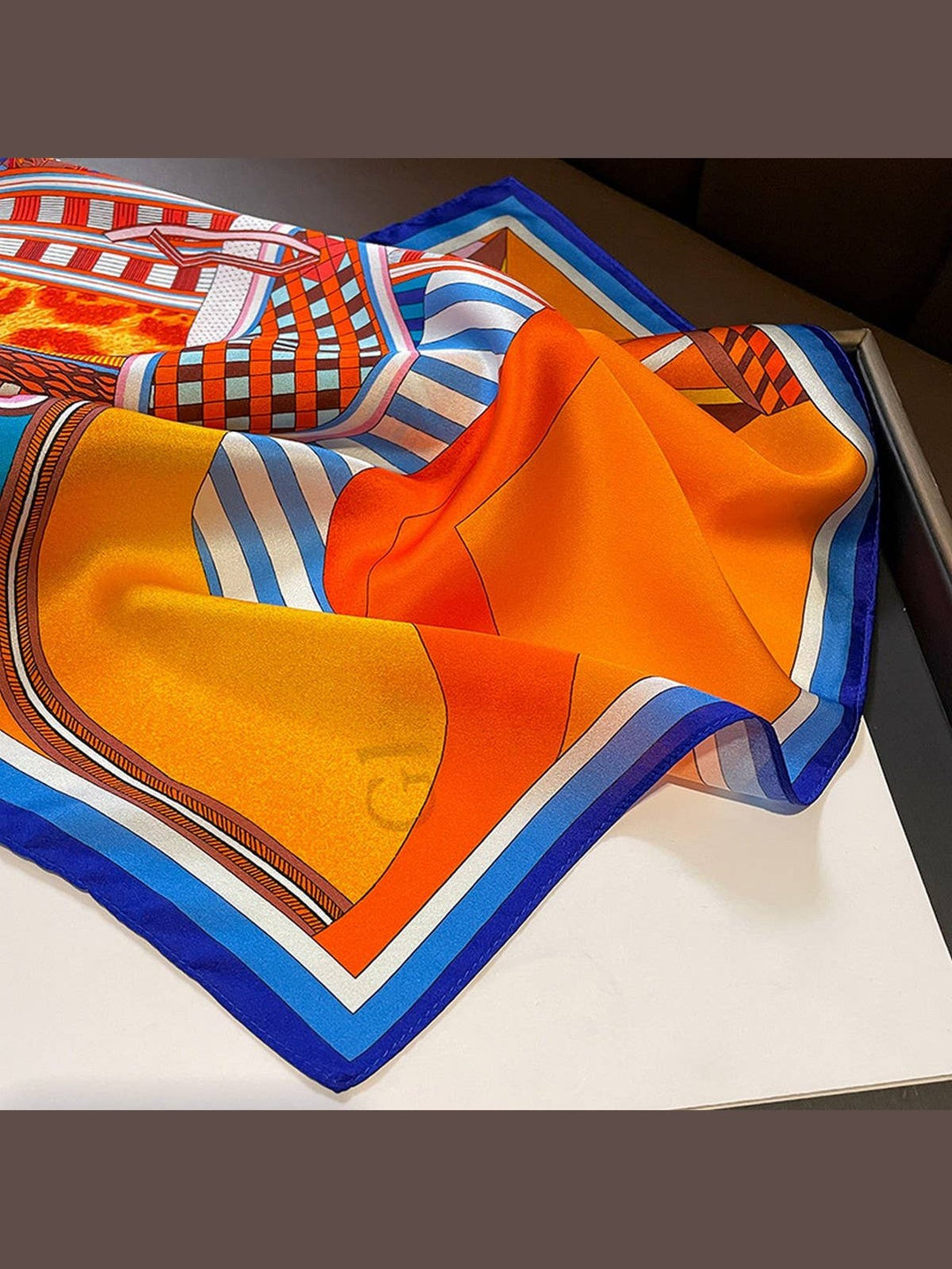 Vintage Print Silk Blend Scarf