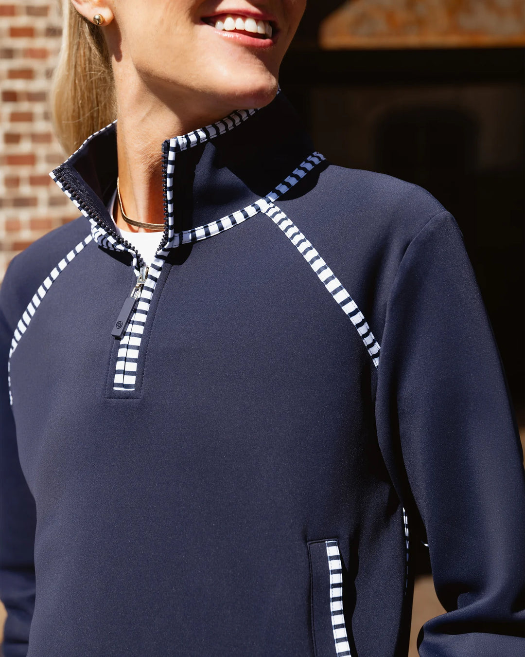 Addison Bay Scuba Light Bainbridge Quarter Zip Sweatshirt - Navy