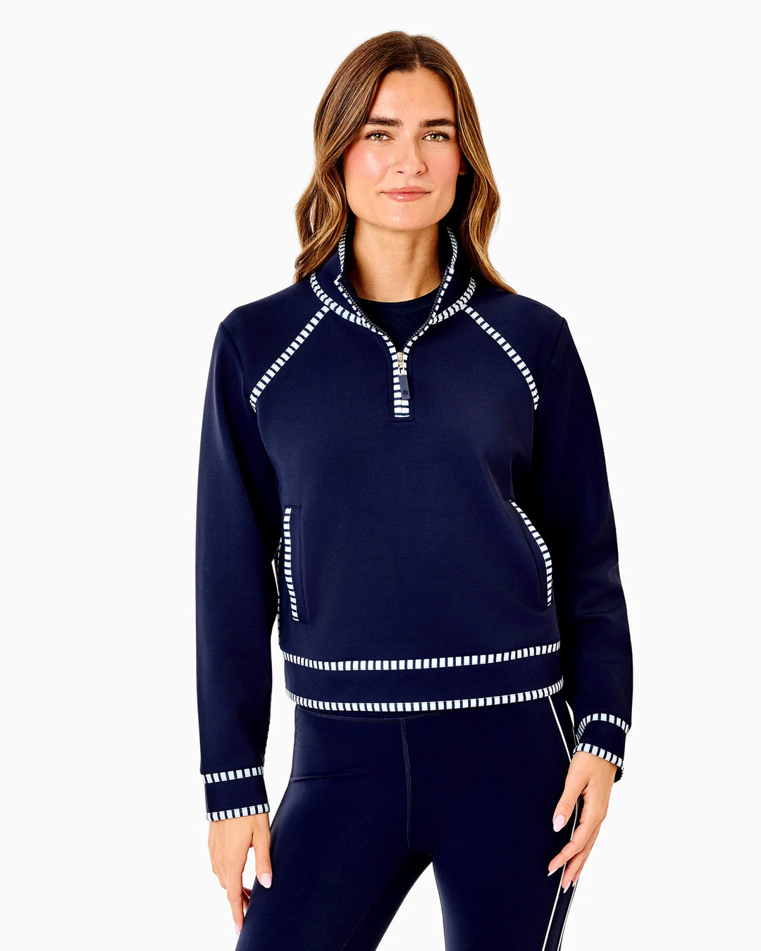 Addison Bay Scuba Light Bainbridge Quarter Zip Sweatshirt - Navy