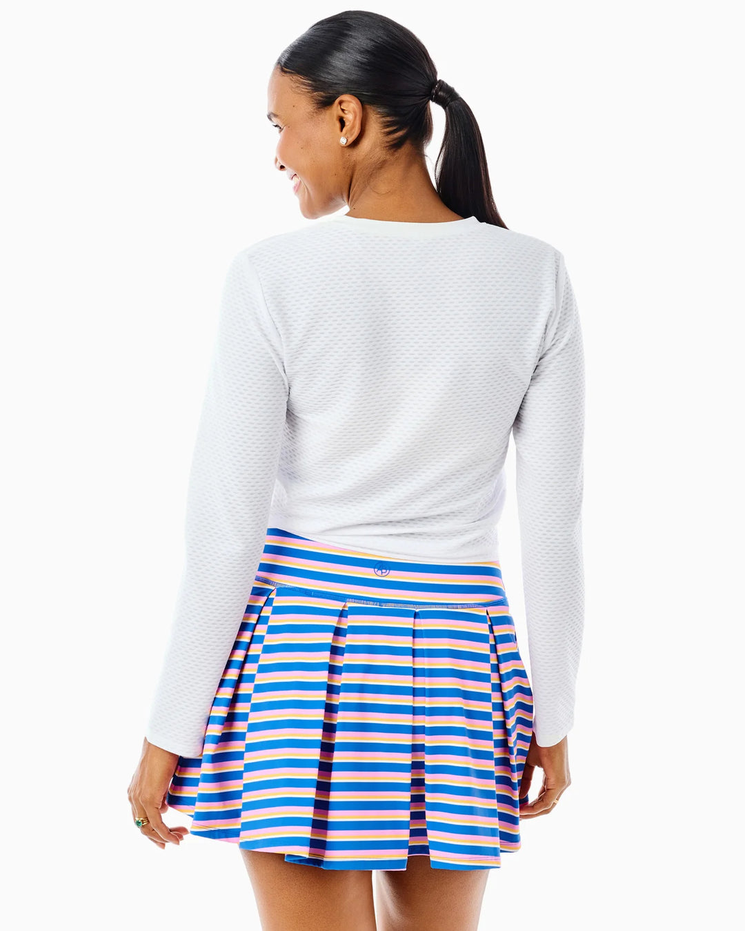 Addison Bay Active Mesh Topspin Long Sleeve Top - Super White